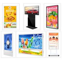 Affichage publicitaire numérique LCD 4K ultra-fin pour intérieur, écrans double face, support au sol, anti-traces de doigts, anti-reflets