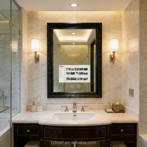 <span class=keywords><strong>Miroir</strong></span> intelligent LED rectangulaire moderne avec écran tactile et Bluetooth pour salle de bain et hôtel - Product Image 1