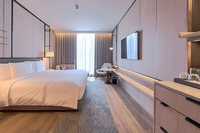 Budget-freundliches Hotel Schlafzimmer möbel Paket Holz Doppelbett rahmen & Badezimmers chränke für Wohnungen & Gast freundschaft