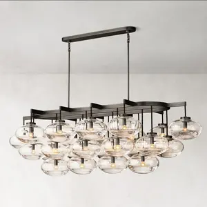 Design per la casa di lusso moderno soggiorno camera da letto lampada Vintage luce pendente appesa globo di vetro creativo lampadario