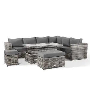 Muebles de Jardín para Patio, 4 o 5 asientos, ratán barato, conjunto de sofá de plástico para exterior, negro, resistente al agua, asiento de fiesta