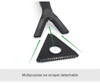 Brosse à neige portable et grattoir à glace avec poignée souple et longue, outil de lavage de voiture pour le déneigement du pare-brise et le nettoyage du véhicule
