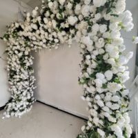 Mur de fleurs artificielles SPR, rose, hortensia, pivoine, arche florale carrée avec toile de fond en tissu, décoration de fond pour mariage, hôtel, anniversaire