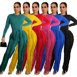 Conjunto de <span class=keywords><strong>ropa</strong></span> de dos piezas para <span class=keywords><strong>mujer</strong></span>, traje de manga larga y pantalones con borlas, moda <span class=keywords><strong>Otoño</strong></span> e <span class=keywords><strong>invierno</strong></span>, <span class=keywords><strong>2022</strong></span> - Product Image 2
