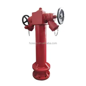 2 yollu Pillar yangın hidrant valfi DN100 zemin 4 inç yangın hidrant valfi flanş giriş BS4504 Pillar yangın drant rant BS750