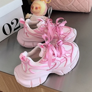 Nouvelles chaussures de sport pour femmes de style lacé luxueux, chaussures tendance à semelle épaisse rehaussantes, modèle original du créateur, nouveau produit 2026 - Product Image 1
