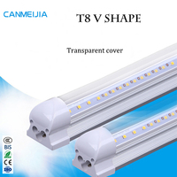 Tube LED T8 intégré en forme de V de 2 pieds, 3 pieds, 4 pieds, 18W, 27W, 36W, avec couvercle transparent, design extensible, tube LED 18W, tube LED T8