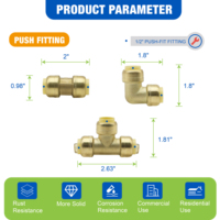 KING SMART 1/2 " Push-Fit-Kit aus bleiarmem Messing, UPC- und NSF-zertifiziert, einfache Installation, Sanitärarmaturen (USA Kanada kostenloser Versand)