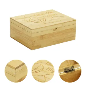 FSC & BSCI Bambus-Aufbewahrung sbox aus Holz mit Klappdeckel und Front verschluss