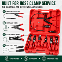 Kit de 9 Piezas de Alicates para Remover Abrazaderas de Mangueras, para Reparación de Tuberías de Combustible y Agua en Automóviles, Herramientas Manuales para Mantenimiento de Motores, Suministro de Fábrica