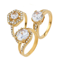 Cincin Emas 18K Baja Anti Karat dengan Batu Zirkon Penuh, Cincin Eternity CZ Mewah nan Anggun, Cincin Pernikahan Elegan untuk Wanita, Hadiah untuk Pengiring Pengantin
