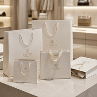 Sacs cadeaux en papier blanc de style Euro Tote personnalisés pour l'emballage artisanal et de luxe, commandes en gros pour la vente au détail