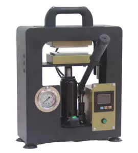 10 ton jack 6x12cm dupla de aquecimento máquina de extrato de óleo máquina da imprensa com o Medidor de pressão de resina