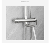 Robinet de douche extérieur SUS304 Système de fixation de douche Ensemble combiné Montage mural 3 fonctions Nickel brossé Kit de douche à effet pluie de 8 pouces