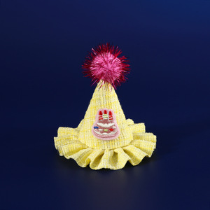 Sombrero <span class=keywords><strong>de</strong></span> fiesta <span class=keywords><strong>de</strong></span> algodón para mascotas, estilo dulce para invierno, con bordado <span class=keywords><strong>de</strong></span> purpurina <span class=keywords><strong>tejido</strong></span>, babero <span class=keywords><strong>de</strong></span> encaje <span class=keywords><strong>de</strong></span> feliz cumpleaños y diseño <span class=keywords><strong>de</strong></span> pastel en relieve para gatos y perros - Product Image 2