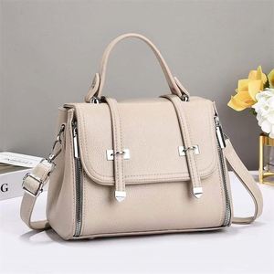 Simple Plain Color Lady's Purse Bag Waterproof PU Leather Handbag Women Crossbody Sling Bags - Product Image 5