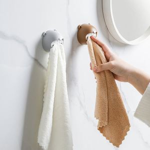 <b>Cute</b> Little <b>Bear</b> Towel Holder Modern Three Rows Hooks Punch-Free Adhesive Storage Refrigerator Bathroom - Product Image 4