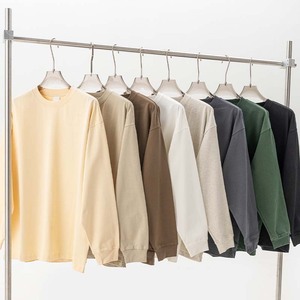 Magliette da Streetwear lunghe in cotone oversize nero Basic con lavaggio acido coreano - Product Image 4