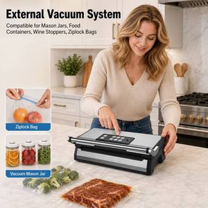Machine d'emballage <span class=keywords><strong>sous</strong></span> <span class=keywords><strong>vide</strong></span> en gros 90Kpa, Scelleuse alimentaire 130W à double pompe pour cuisine domestique, petite scelleuse <span class=keywords><strong>sous</strong></span> <span class=keywords><strong>vide</strong></span> - Product Image 3