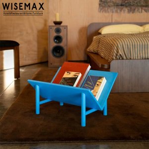 WISEMAX FURNITURE Salle d'étude moderne en bois <span class=keywords><strong>Petit</strong></span> porte-<span class=keywords><strong>CD</strong></span> pour magazines Rack Rangement Bibliothèque Bibliothèque pour la maison Hôtel Villa Bureau - Product Image 3