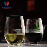 Copa de Vino Prémium de 15 Onzas de Cristal de Borosilicato Transparente sin Tallo para Vino Tinto, Jugo y Agua