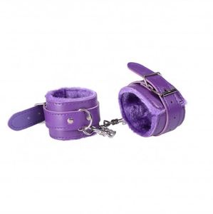 Sex Shop en línea sexo deseo felpa esposas 4 colores muñequeras cuero suave juguetes eróticos peludo sexy esposas - Product Image 4