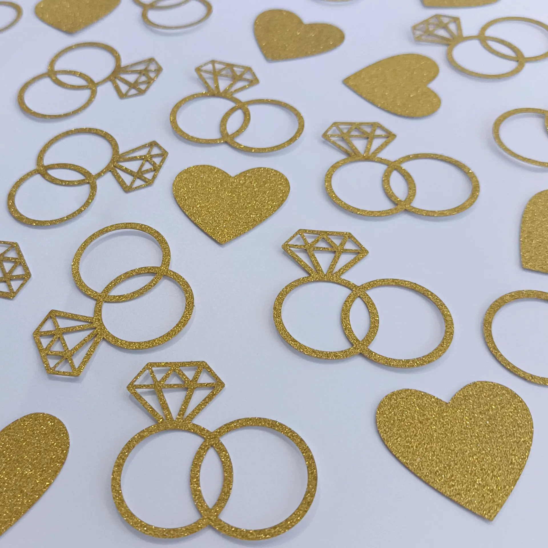Pafu Bridal Shower Party Tafel Decoratie Bruiloft Verjaardag Glitter Confetti Diamond Ring Papier Hart Confetti