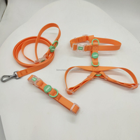 Collier pour chien et chat de luxe personnalisé avec logo, en polyester enduit de PVC souple, imperméable, réglable, avec boucle transparente et anneau en D