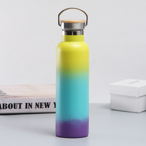 Double Wall Stainless Steel Vacuum Insulated Water <b>Bottle</b> Wide Mouth Sports <b>Flask</b> with Portable Handle Metal Cap for Gym - Product Image 3
