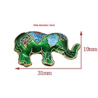 Perle éléphant entretoise pour pendentif, émail traditionnel haute température bleu argenté, style antique, accessoire de bijouterie, 31 x 19 mm