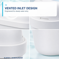 Cartouches de filtre à eau domestique longue durée pour l'élimination des PFAS, anti-plomb et anti-chlore, lot de 4, compatibles avec le filtre universel Brit a