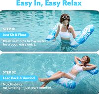 Hamac gonflable bleu vert conforme à la norme ASTM EN71, jouet flottant pour piscine, jouets de fête d'été, hamac flottant pour adultes en maille