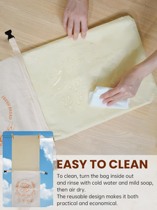 2-pack bijenwas broodzakken met ritssluiting, zuurdesembrood bewaartas voor zelfgebakken brood, vriezer bewaartas om vers te houden, katoenen bijenwas - Product Image 6