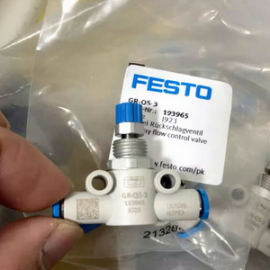 Festos GR-QS-4 193967片道流量制御バルブ4mmプッシュインインターフェース10bar耐圧フロー制御バルブ - Product Image 1