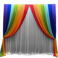 Rideau de scène de mariage en fil arc-en-ciel pour la décoration des fêtes d'enfants et des célébrations de maternelle