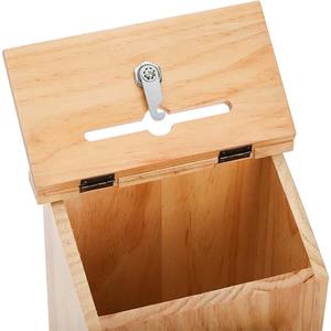 Caja de sugerencias duradera marrón de madera al por mayor personalizada de fábrica caja de donación de madera - Product Image 6