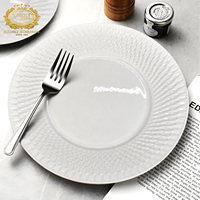 Service de table en porcelaine fine de luxe Taiji White, élégant, avec assiettes à dessert, pour mariage, anniversaire, restauration fine