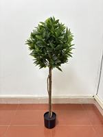 Décoration d'intérieur : Plante artificielle verte avec arbre et fleurs orange, plantes en pot pour salon, table à manger, ornements élégants