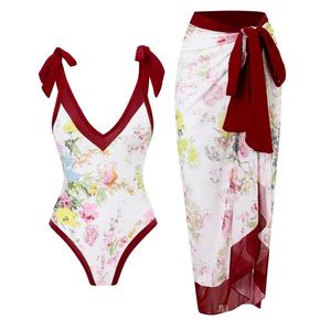 Nuovo Costume da Bagno Intero da Donna 2026 con Stampa, Sexy, Senza Schienale, con Laccetti, Gonna, Asciugatura Rapida, Impermeabile, per Spiaggia Estiva, Vendita all'Ingrosso - Product Image 2