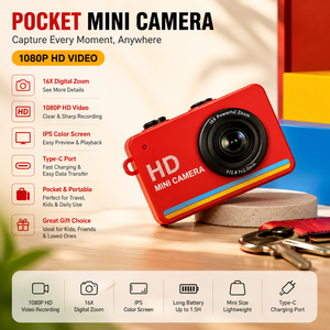 พวงกุญแจกล้องขนาดเล็ก 1080P HD บันทึกวิดีโอ หน้าจอ IPS ซูม 16 เท่า ช่องเสียบ Type C สำหรับเด็ก ของขวัญ ของเล่น ขายส่ง - Product Image 1