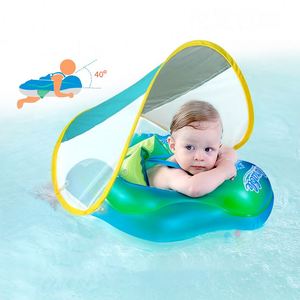 Flotteur <span class=keywords><strong>de</strong></span> natation gonflable pour bébé Anneau couché avec pare-soleil Flotteur <span class=keywords><strong>de</strong></span> natation pour bébé Flottant pour enfants - Product Image 1