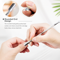 Pousse-cuticules double tête en acier inoxydable, éliminateur de peaux mortes, coupe-ongles, outil de soin des ongles pour la maison, le salon, la manucure et la pédicure