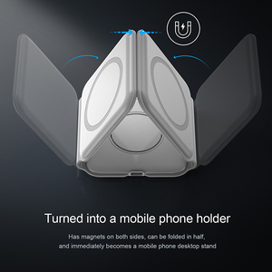 <span class=keywords><strong>Cargador</strong></span> Inalámbrico Plegable para Teléfono Móvil, iWatch y Airpods, <span class=keywords><strong>Cargador</strong></span> Magnético Inalámbrico <span class=keywords><strong>3</strong></span> <span class=keywords><strong>en</strong></span> <span class=keywords><strong>1</strong></span>, Blanco, OEM, Producto Más Vendido - Product Image 6