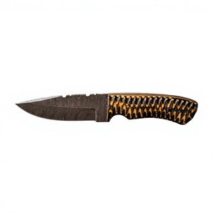 Couteau à lame fixe Drop Point en acier Damas, manche en bois, dureté 58-60, garantie 3 ans, pour le camping, la chasse, la survie, le bricolage - Product Image 4