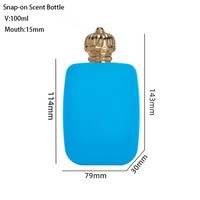 Nouveau style, flacon de parfum carré épais en verre transparent de 100 ml, personnalisé, coloré, avec revêtement en velours, impression sérigraphique et boîte avec couvercle.