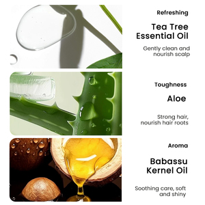 Shampooing à l'arbre à thé aux herbes MULAN pour cheveux hydratés lustrés cuir chevelu confortable élimination prolongée des pellicules pour le bain laver les cheveux - Product Image 5