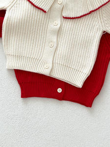 2025年秋冬ニットカーディガン乳幼児用大型ラペルスクールスタイルセーターコートニットトップ - Product Image 3