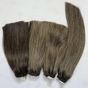 Venta al por Mayor de Extensiones de Cabello Humano CDYHAIRVN, Color Gris Sal y Pimienta Natural, de un Solo Donante, Sin Procesar - Product Image 3