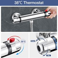 Chrome Montage Mural Cuivre Thermostat Robinet De Douche Robinet Salle De Bains En Laiton Thermostatique Douche Mitigeur