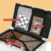 Bagage rigide avec téléphone et porte-gobelet sacs de voyage à coque rigide usb valise bagage en aluminium ensemble de 3 pièces
